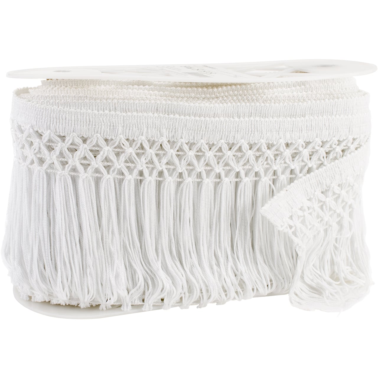 Simplicity® 6" x 10yd. White Chainette Trellis Fringe